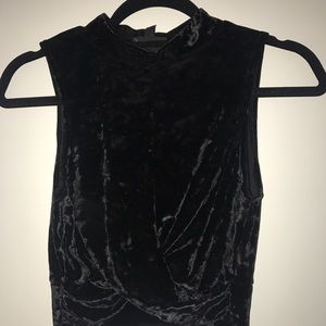 Black velvet crop top